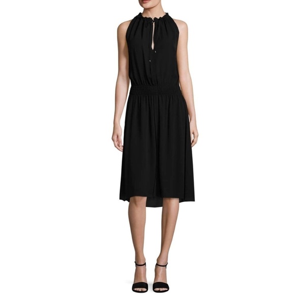 Theory Ritah Classic Georgette Silk Midi Dress 2 - Picture 4 of 11